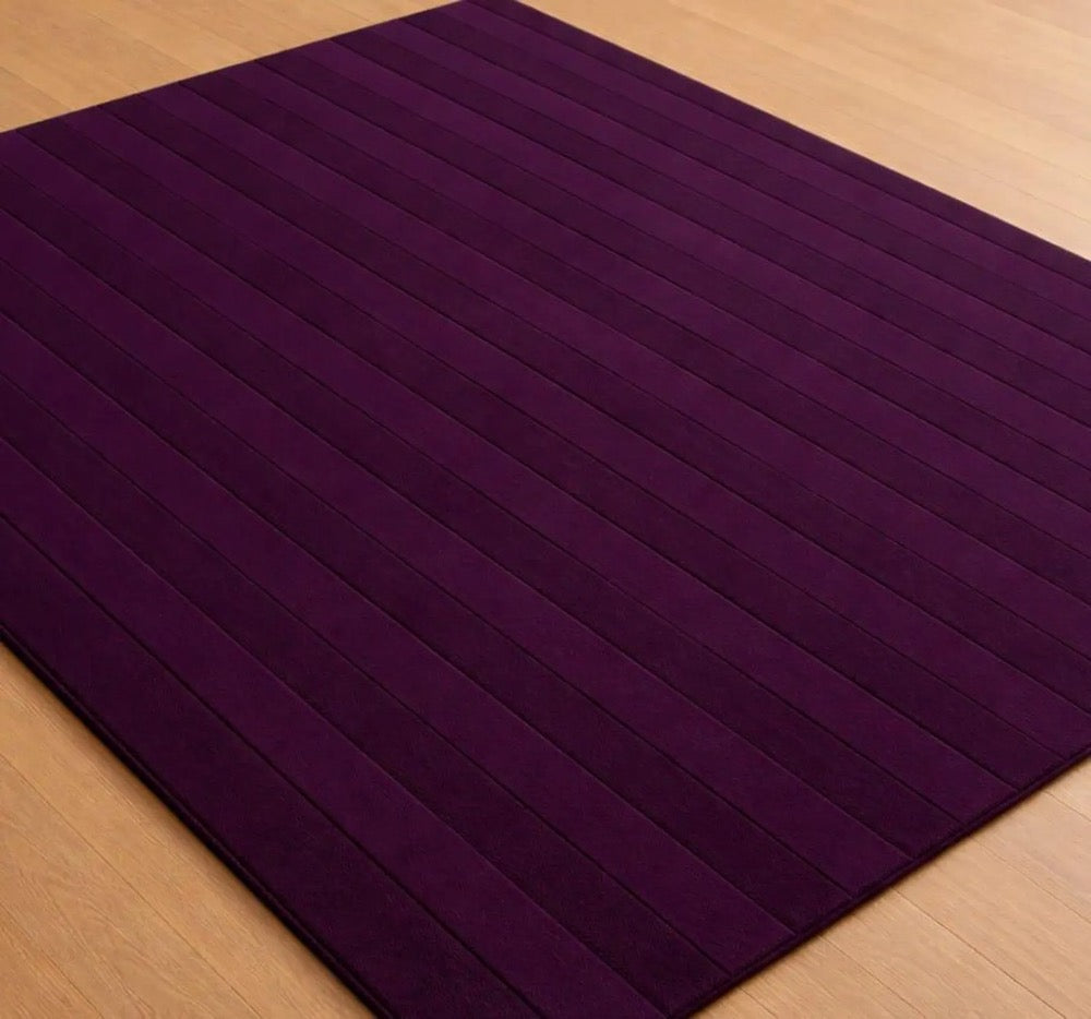 Purple Area Rug Minimalist Modern Rug Hand Tufted Wool Carpet Solid Plum Rug Contemporary Living Room Bedroom Decor Custom Rug