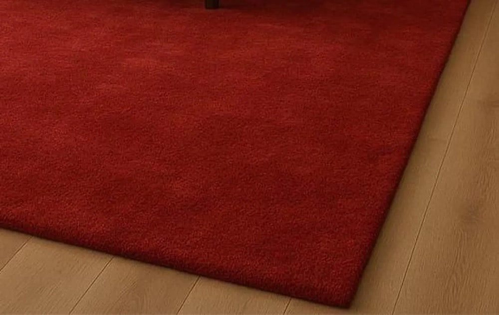 Red Solid Color Rug, Modern Minimalist Bedroom Area Rug, Handmade Tufted Carpet, Plush Soft Floor Rug, Luxury Contemporary Home Decor Rug