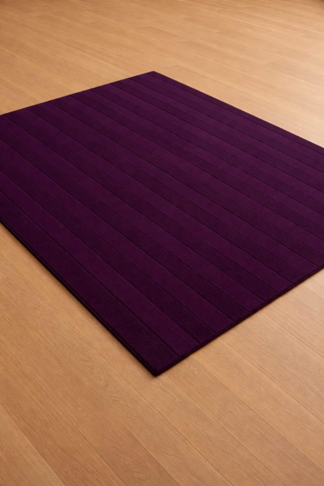 Purple Area Rug Minimalist Modern Rug Hand Tufted Wool Carpet Solid Plum Rug Contemporary Living Room Bedroom Decor Custom Rug