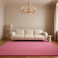Solid Rose Pink Hand-Tufted Wool Rug - Vibrant Minimalist Luxury Carpet - Bold Fuchsia Area Rug for Living Room & Glam Bedroom - Custom Size
